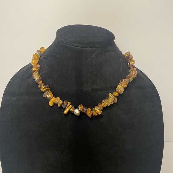 Necklace duo -turquoise color chip and tiger eye chip beads. - Picture 2 of 5